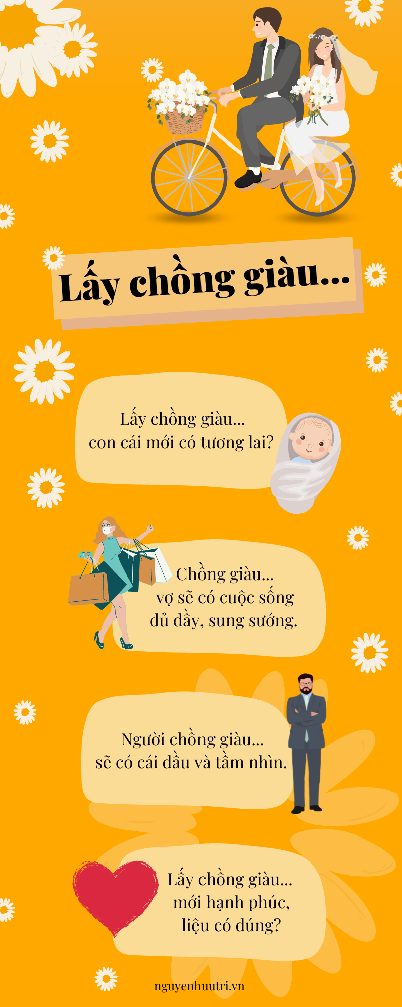 Lấy chồng giàu mới hạnh phúc, liệu có đúng?