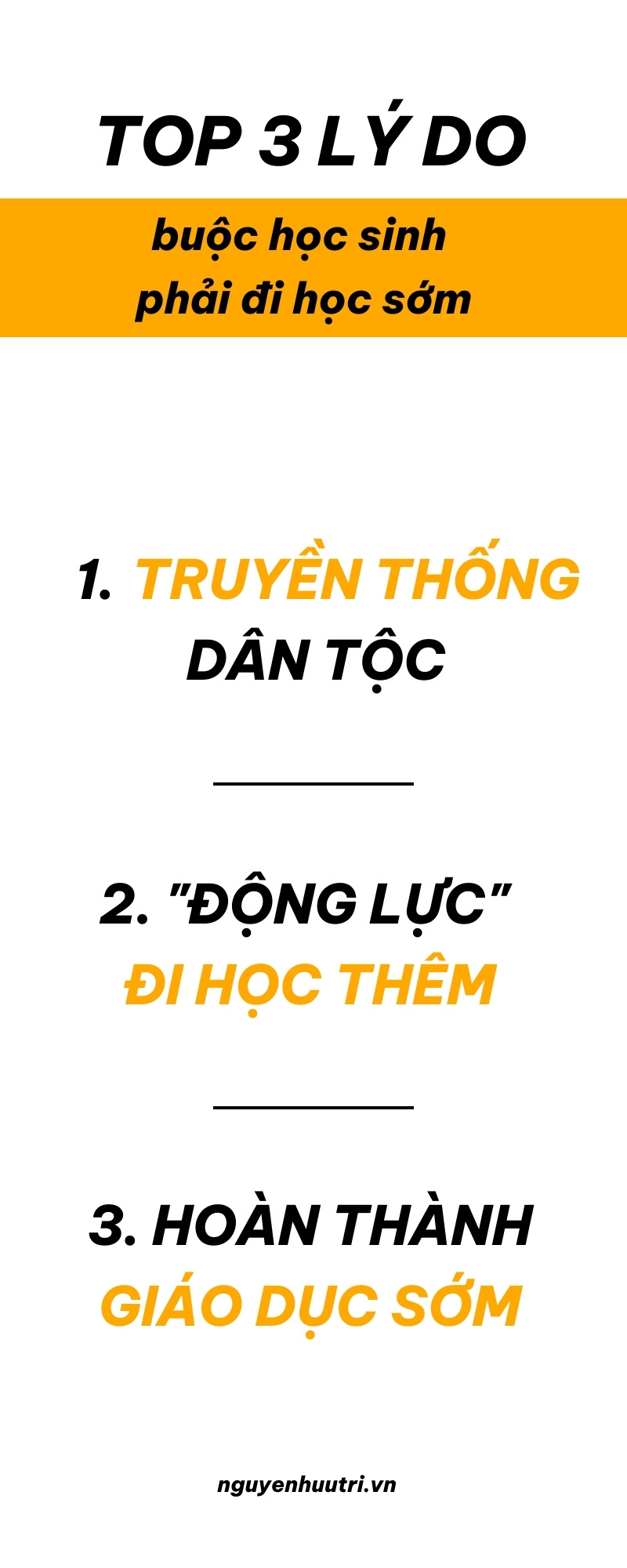 Tại sao phải đi học sớm